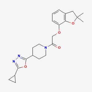 1-(4-(5-Cyclopropyl-1,3,4-oxadiazol-2-yl)piperidin-1-yl)-2-((2,2-dimethyl-2,3-dihydrobenzofuran-7-yl)oxy)ethanone