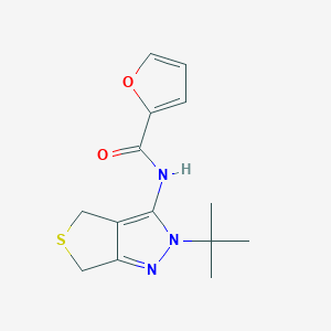 molecular formula C14H17N3O2S B2582637 N-{2-tert-butyl-2H,4H,6H-thieno[3,4-c]pyrazol-3-yl}furan-2-carboxamide CAS No. 361169-00-8