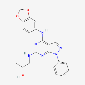 1-((4-(benzo[d][1,3]dioxol-5-ylamino)-1-phenyl-1H-pyrazolo[3,4-d]pyrimidin-6-yl)amino)propan-2-ol