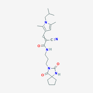 2-cyano-3-[2,5-dimethyl-1-(2-methylpropyl)-1H-pyrrol-3-yl]-N-(3-{2,4-dioxo-1,3-diazaspiro[4.4]nonan-3-yl}propyl)prop-2-enamide