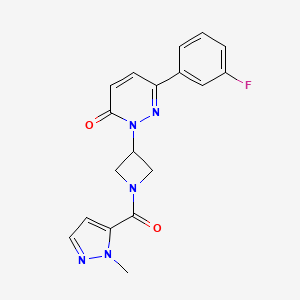 6-(3-Fluorophenyl)-2-[1-(2-methylpyrazole-3-carbonyl)azetidin-3-yl]pyridazin-3-one