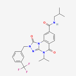 N-isobutyl-4-isopropyl-1,5-dioxo-2-(3-(trifluoromethyl)benzyl)-1,2,4,5-tetrahydro-[1,2,4]triazolo[4,3-a]quinazoline-8-carboxamide