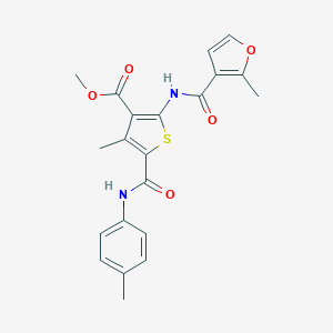 molecular formula C21H20N2O5S B258268 METHYL 4-METHYL-2-{[(2-METHYL-3-FURYL)CARBONYL]AMINO}-5-(4-TOLUIDINOCARBONYL)-3-THIOPHENECARBOXYLATE 