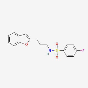 N-(3-(benzofuran-2-yl)propyl)-4-fluorobenzenesulfonamide