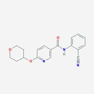 molecular formula C18H17N3O3 B2582698 N-(2-cyanophenyl)-6-((tetrahydro-2H-pyran-4-yl)oxy)nicotinamide CAS No. 2034295-23-1
