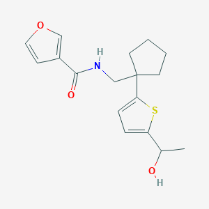N-((1-(5-(1-hydroxyethyl)thiophen-2-yl)cyclopentyl)methyl)furan-3-carboxamide