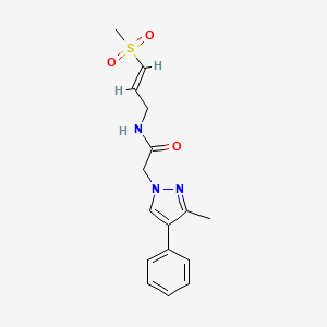 2-(3-Methyl-4-phenylpyrazol-1-yl)-N-[(E)-3-methylsulfonylprop-2-enyl]acetamide