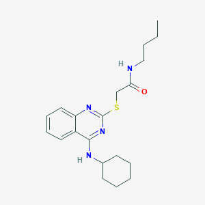 molecular formula C20H28N4OS B2582705 N-butyl-2-((4-(cyclohexylamino)quinazolin-2-yl)thio)acetamide CAS No. 688355-10-4