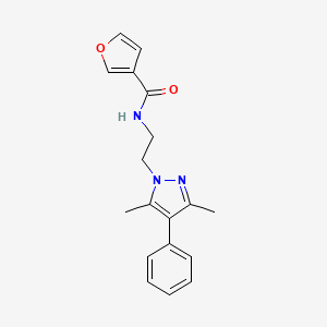 N-(2-(3,5-dimethyl-4-phenyl-1H-pyrazol-1-yl)ethyl)furan-3-carboxamide