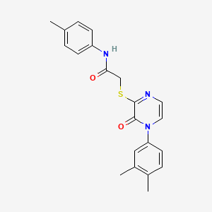 molecular formula C21H21N3O2S B2582718 2-[4-(3,4-dimethylphenyl)-3-oxopyrazin-2-yl]sulfanyl-N-(4-methylphenyl)acetamide CAS No. 942034-30-2