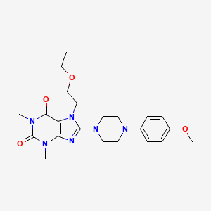 molecular formula C22H30N6O4 B2582719 7-(2-Ethoxyethyl)-8-[4-(4-methoxyphenyl)piperazin-1-yl]-1,3-dimethylpurine-2,6-dione CAS No. 848866-55-7