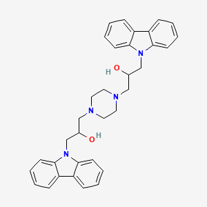 molecular formula C34H36N4O2 B2582726 1-Carbazol-9-yl-3-[4-(3-carbazol-9-yl-2-hydroxypropyl)piperazin-1-yl]propan-2-ol CAS No. 300392-69-2