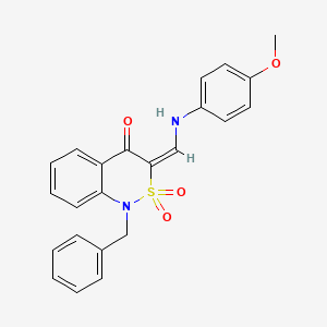 (3E)-1-benzyl-3-{[(4-methoxyphenyl)amino]methylene}-1H-2,1-benzothiazin-4(3H)-one 2,2-dioxide