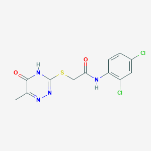 molecular formula C12H10Cl2N4O2S B2582761 N-(2,4-dichlorophenyl)-2-[(6-methyl-5-oxo-4,5-dihydro-1,2,4-triazin-3-yl)sulfanyl]acetamide CAS No. 786670-67-5