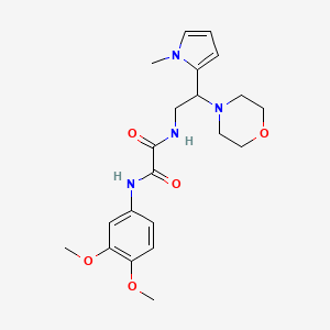 molecular formula C21H28N4O5 B2582768 N1-(3,4-dimethoxyphenyl)-N2-(2-(1-methyl-1H-pyrrol-2-yl)-2-morpholinoethyl)oxalamide CAS No. 1049478-02-5