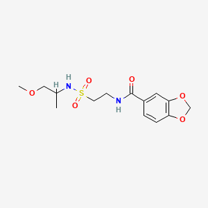 molecular formula C14H20N2O6S B2582770 N-(2-(N-(1-methoxypropan-2-yl)sulfamoyl)ethyl)benzo[d][1,3]dioxole-5-carboxamide CAS No. 899968-32-2