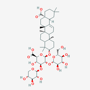 molecular formula C47H74O18 B2582773 (2S,3S,4S,5R,6R)-6-[[(3S,6Ar,6bS,8aS,12aS,14bR)-8a-carboxy-4,4,6a,6b,11,11,14b-heptamethyl-1,2,3,4a,5,6,7,8,9,10,12,12a,14,14a-tetradecahydropicen-3-yl]oxy]-3-hydroxy-5-[(2S,3R,4S,5S,6R)-3,4,5-trihydroxy-6-(hydroxymethyl)oxan-2-yl]oxy-4-[(2S,3R,4S,5R)-3,4,5-trihydroxyoxan-2-yl]oxyoxane-2-carboxylic acid CAS No. 152203-45-7