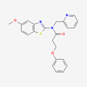 molecular formula C23H21N3O3S B2582774 N-(5-methoxybenzo[d]thiazol-2-yl)-3-phenoxy-N-(pyridin-2-ylmethyl)propanamide CAS No. 900005-38-1
