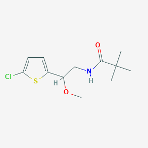molecular formula C12H18ClNO2S B2582779 N-[2-(5-chlorothiophen-2-yl)-2-methoxyethyl]-2,2-dimethylpropanamide CAS No. 2034528-34-0