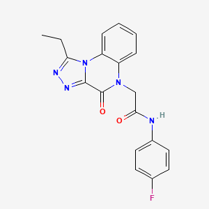 molecular formula C19H16FN5O2 B2582781 2-(1-ethyl-4-oxo-[1,2,4]triazolo[4,3-a]quinoxalin-5(4H)-yl)-N-(4-fluorophenyl)acetamide CAS No. 1357797-34-2