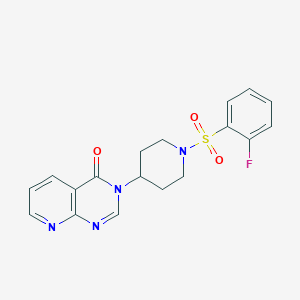 3-(1-((2-fluorophenyl)sulfonyl)piperidin-4-yl)pyrido[2,3-d]pyrimidin-4(3H)-one