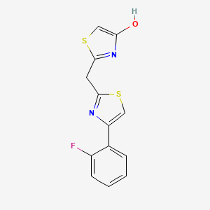 molecular formula C13H9FN2OS2 B2582788 2-{[4-(2-Fluorophenyl)-1,3-thiazol-2-yl]methyl}-1,3-thiazol-4-ol CAS No. 860651-46-3