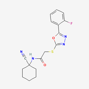 N-(1-cyanocyclohexyl)-2-[[5-(2-fluorophenyl)-1,3,4-oxadiazol-2-yl]sulfanyl]acetamide
