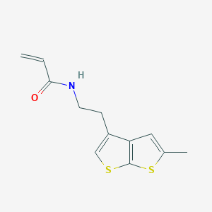 molecular formula C12H13NOS2 B2582794 N-(2-{5-methylthieno[2,3-b]thiophen-3-yl}ethyl)prop-2-enamide CAS No. 2305529-26-2