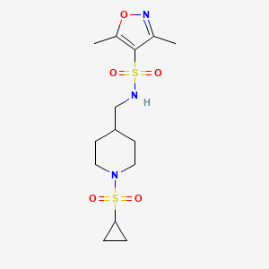 N-((1-(cyclopropylsulfonyl)piperidin-4-yl)methyl)-3,5-dimethylisoxazole-4-sulfonamide