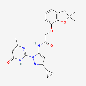 N-(3-cyclopropyl-1-(4-methyl-6-oxo-1,6-dihydropyrimidin-2-yl)-1H-pyrazol-5-yl)-2-((2,2-dimethyl-2,3-dihydrobenzofuran-7-yl)oxy)acetamide