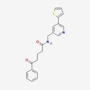 5-oxo-5-phenyl-N-((5-(thiophen-2-yl)pyridin-3-yl)methyl)pentanamide