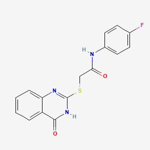 molecular formula C16H12FN3O2S B2582819 N-(4-FLUOROPHENYL)-2-[(4-HYDROXYQUINAZOLIN-2-YL)SULFANYL]ACETAMIDE CAS No. 569315-86-2