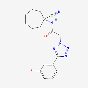 molecular formula C17H19FN6O B2582852 N-(1-cyanocycloheptyl)-2-[5-(3-fluorophenyl)-2H-1,2,3,4-tetrazol-2-yl]acetamide CAS No. 1197951-47-5