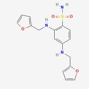 molecular formula C16H17N3O4S B2582882 2,4-Bis((furan-2-ylmethyl)amino)benzenesulfonamide CAS No. 2138047-64-8