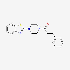 molecular formula C20H21N3OS B2582928 1-[4-(1,3-Benzothiazol-2-yl)piperazin-1-yl]-3-phenylpropan-1-one CAS No. 309271-15-6