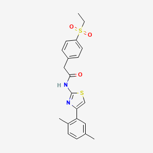 molecular formula C21H22N2O3S2 B2582938 N-(4-(2,5-dimethylphenyl)thiazol-2-yl)-2-(4-(ethylsulfonyl)phenyl)acetamide CAS No. 919757-36-1