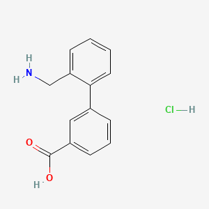 molecular formula C14H14ClNO2 B2582949 3-[2-(Aminomethyl)phenyl]benzoic acid hydrochloride CAS No. 2230807-32-4