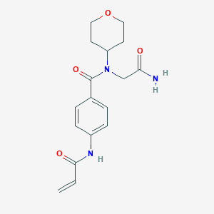 molecular formula C17H21N3O4 B2582951 N-(2-Amino-2-oxoethyl)-N-(oxan-4-yl)-4-(prop-2-enoylamino)benzamide CAS No. 2361864-26-6