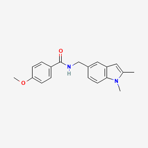 molecular formula C19H20N2O2 B2582971 N-[(1,2-dimethyl-1H-indol-5-yl)methyl]-4-methoxybenzamide CAS No. 852137-20-3