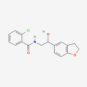 molecular formula C17H16ClNO3 B2582999 2-CHLORO-N-[2-(2,3-DIHYDRO-1-BENZOFURAN-5-YL)-2-HYDROXYETHYL]BENZAMIDE CAS No. 1421449-68-4