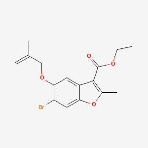 molecular formula C16H17BrO4 B2583010 Ethyl 6-bromo-2-methyl-5-[(2-methylprop-2-en-1-yl)oxy]-1-benzofuran-3-carboxylate CAS No. 610757-73-8