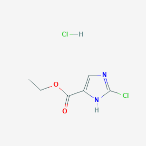 molecular formula C6H8Cl2N2O2 B2583020 ethyl 2-chloro-1H-imidazole-5-carboxylate hydrochloride CAS No. 2228676-12-6