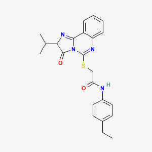 molecular formula C23H24N4O2S B2583038 N-(4-ethylphenyl)-2-{[3-oxo-2-(propan-2-yl)-2H,3H-imidazo[1,2-c]quinazolin-5-yl]sulfanyl}acetamide CAS No. 958142-84-2