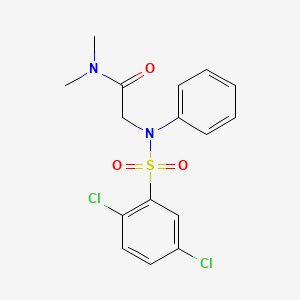 molecular formula C16H16Cl2N2O3S B2583053 2-{[(2,5-dichlorophenyl)sulfonyl]anilino}-N,N-dimethylacetamide CAS No. 339103-10-5