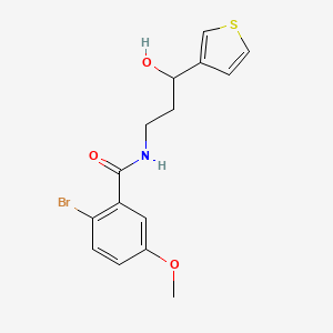 molecular formula C15H16BrNO3S B2583055 2-bromo-N-(3-hydroxy-3-(thiophen-3-yl)propyl)-5-methoxybenzamide CAS No. 2034299-49-3