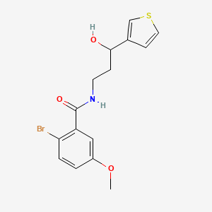2-bromo-N-(3-hydroxy-3-(thiophen-3-yl)propyl)-5-methoxybenzamide