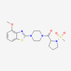 (4-(4-Methoxybenzo[d]thiazol-2-yl)piperazin-1-yl)(1-(methylsulfonyl)pyrrolidin-2-yl)methanone