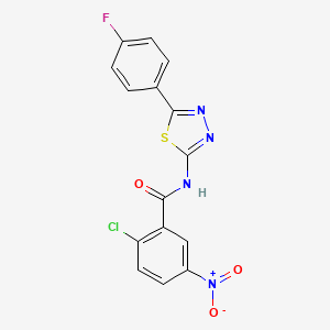 2-chloro-N-[5-(4-fluorophenyl)-1,3,4-thiadiazol-2-yl]-5-nitrobenzamide