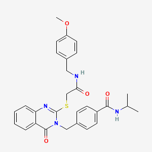 N-isopropyl-4-((2-((2-((4-methoxybenzyl)amino)-2-oxoethyl)thio)-4-oxoquinazolin-3(4H)-yl)methyl)benzamide