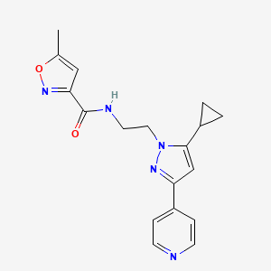 molecular formula C18H19N5O2 B2583070 N-(2-(5-cyclopropyl-3-(pyridin-4-yl)-1H-pyrazol-1-yl)ethyl)-5-methylisoxazole-3-carboxamide CAS No. 1798028-24-6